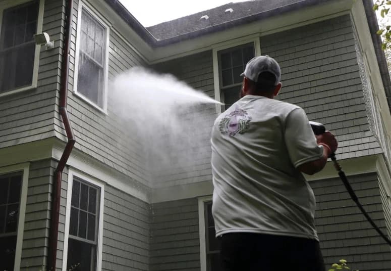 Commercial pressure washing service by Willoughby Power Washing at Willoughby business