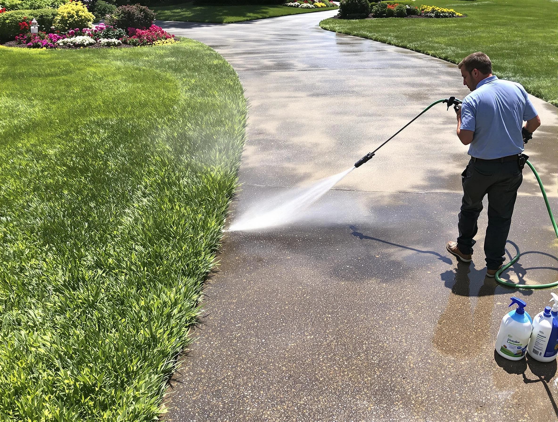 Before and after pressure washing by Willoughby Power Washing in Willoughby